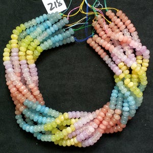 Not Necklace,#218 41cm(16.14 inches)/strand 5x8mm colored jade rondelles beads,rainbow,multi colors,mixed blue,pink,salmon,yellow,lime green