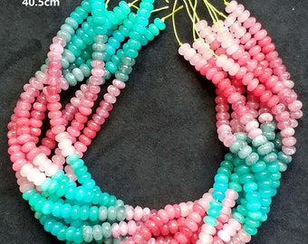 Not Necklace,#94 40.5cm(15.94 inches)/strand 5x8mm colored jade rondelles beads ,rainbow,multi colors,mixed teal,blue,pink,wine red