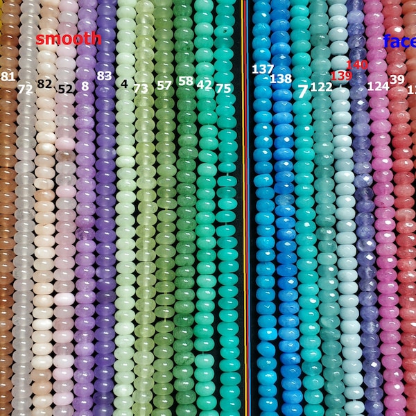 pastel colors,5x8mm rondelles,Colored Jade stone Rondelle Beads- Pink ,blue ,green ,purple,brown,wine red,orange,yellow,aqua