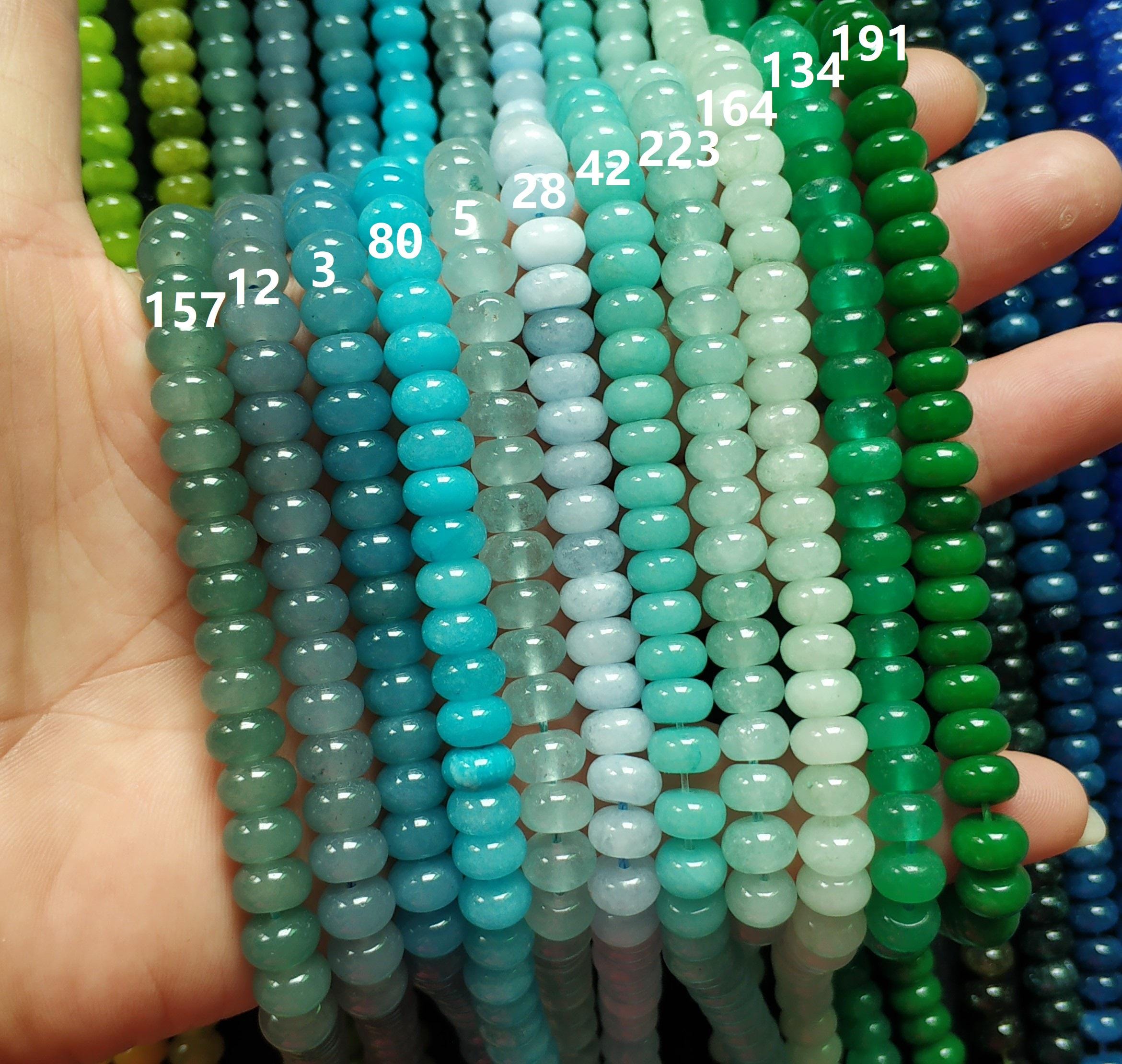 Oky Color Pop Colors Recommended, 5x8mm Smooth Rondelles,colored Jade Stone ...