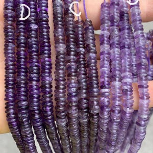 150pcs/str- 2x6mm Amehyst Heishi beads,purple amethyst quartz heishi beads- amethyst rondelles