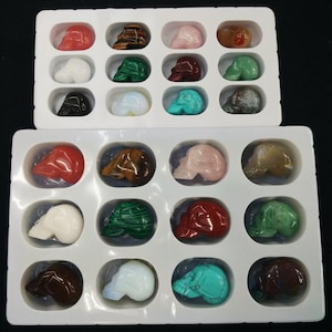 12pcs/lot- stone skulls,35mm,50mm skull gift box,skull collection