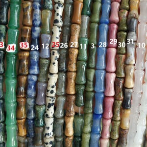 5x12mm stone Bamboo tube Beads,bone shape tube beads,stone column beads -29pcs/strand