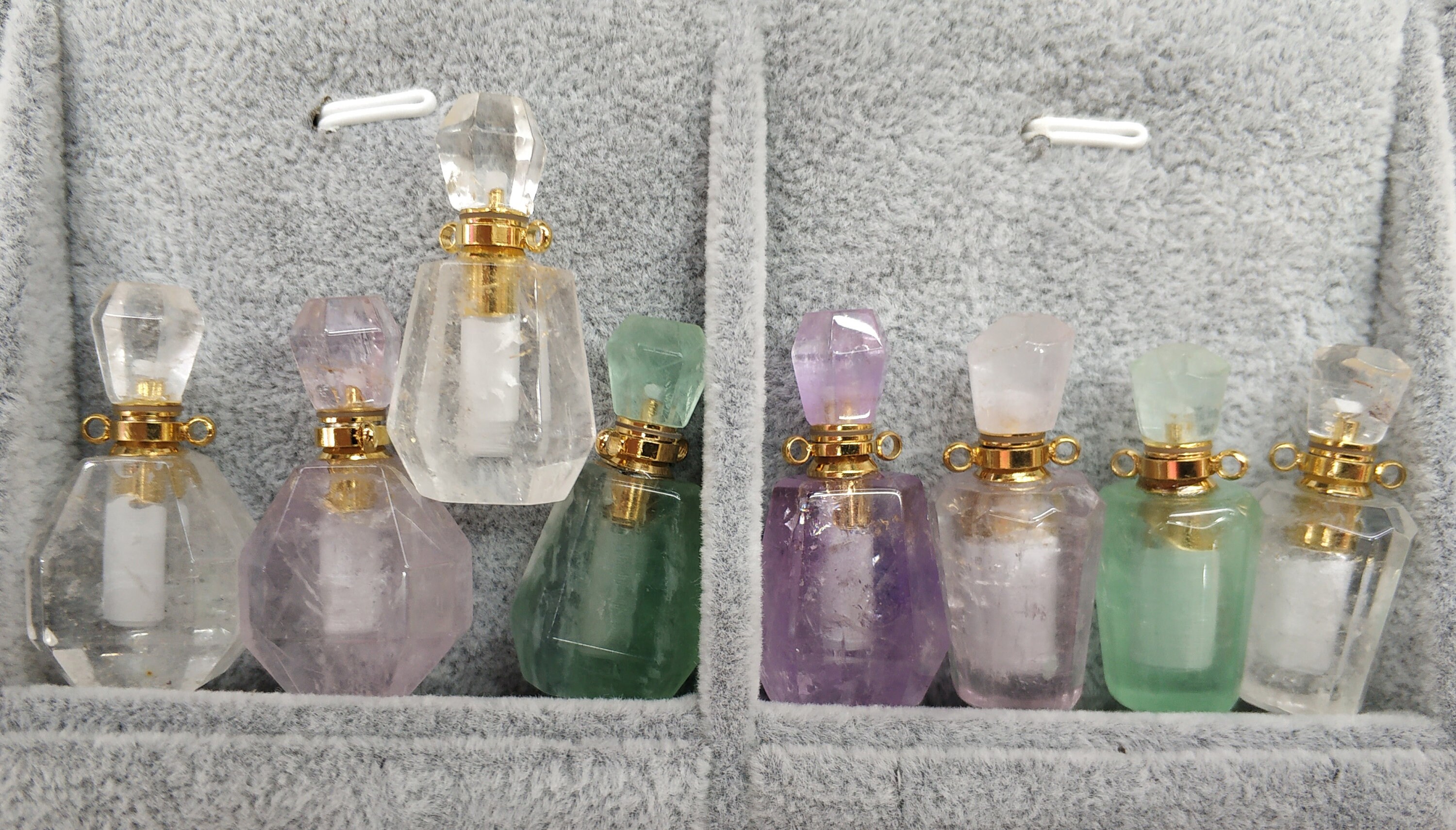 1pc Stone Perfume Bottle Pendant Rose Quartzamethystgreen Etsy New