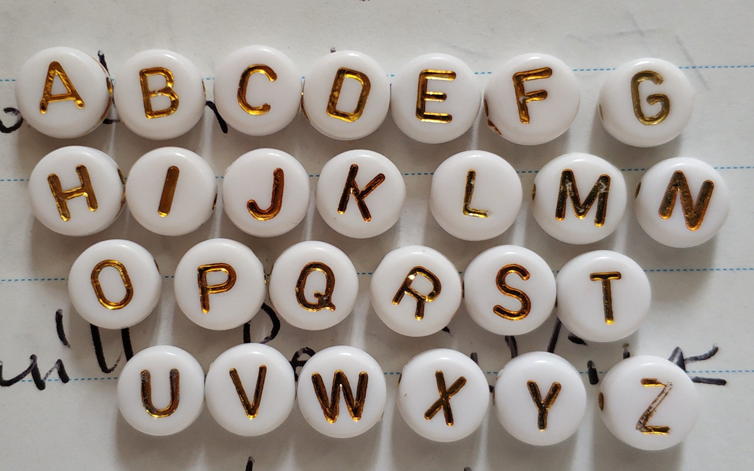 200pcs of 7mm A-Z White Acrylic Letter Beadsalphabet Letter | Etsy