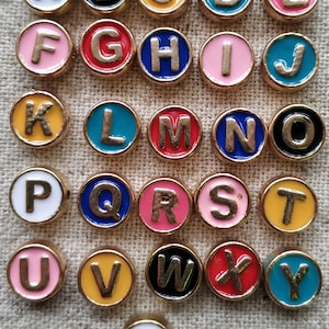 100pcs of  8mm Alloy Letter Beads,Colorful Round beads with Gold Alphabet letters,mixed colors or letters,2021 trend