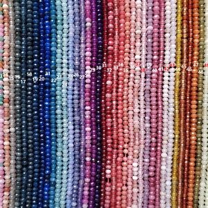 115pcs/str -small 2x4mm Colored Jade Rondelle Beads,faceted stone rondelles- red,yellow,Pink,blue,green,white,gray,purple,peachy,fuchsia