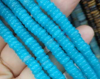 160pcs/str- 2x6mm blue Heishi beads,ocean blue jade heishi beads- Blue rondelles,Blue stone heishi
