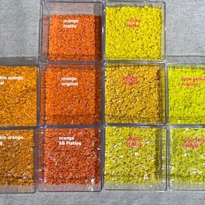 200pcs/lot Half Tila Beads,2.5x5mm Glass Beads with 2 holes- yellow,orange