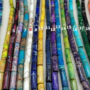 30cs/str- 4x13mm sea sediment tube Beads- blue,green,purple,orange,turquoise,violet,dodge blue,white,black