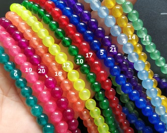 High Quality- Neon Candy Jade round beads,4mm,6mm,8mm,10mm12mm - royal,teal blue,fuchsia,hot pink,red,yellow,purple,green - bracelet beads
