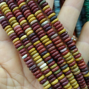 160pcs/str- 2x6mm Heishi beads,Yellow Red Mookaite stone heishi beads- Red stone rondelles,red stone heishi