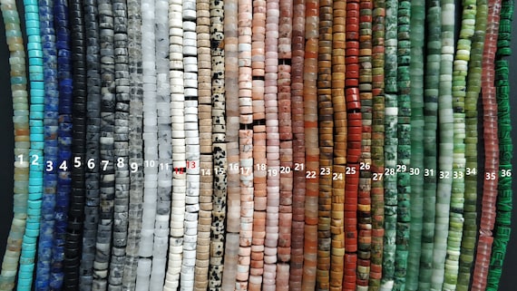 3x6mm Stone Heishi Beads,6mm heishi- labradorite,lemon jade,green aventurine,red stone,blue  turquoise,pink aventurine,yellow stone,green