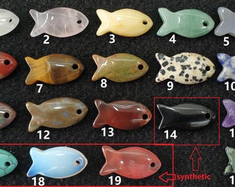 6pcs/lot- 6x12x24mm stone Fish Pendant,Fish Charm,Top Drilled Fish Beads.