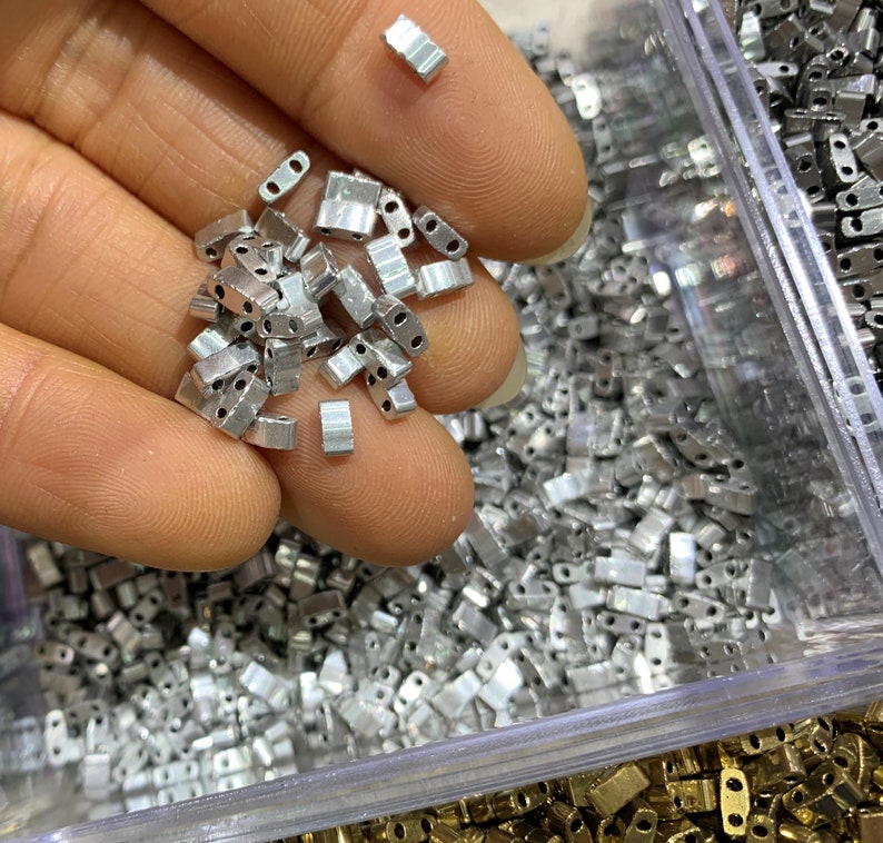 200pcs/lot Half Tila Beads2.5x5mm Glass Beads With 2 Holes Etsy