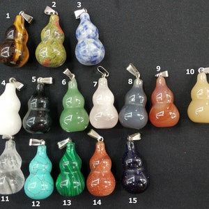 5pcs/lot- Stone bottle Gourd Pendant - gray agate,rose quartz,green aventurine,red agate,opalite,blue turquoise,white stone,tiger eye
