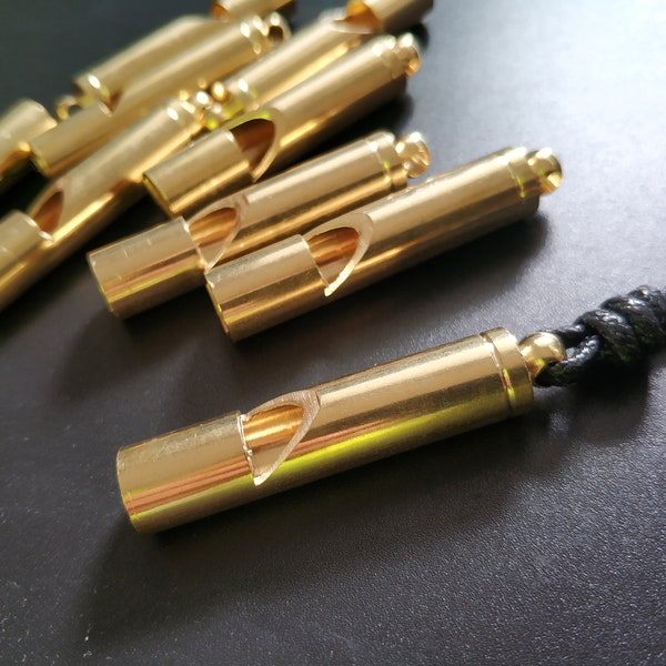 10x47mm Raw Brass Whistle,Whistle Pendants,whistle necklace,Gift for Student,Biker,Hiker, Security Whistle Gift,Outdoor Emergency Survival