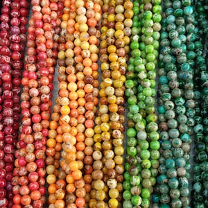 4mm sea sediment Stone round Beads- turquoise,orange,blue,fuchsia,green,purple,black,white,yellow,violet,rainbow - approx 90pcs/strand