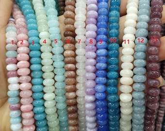 15.5\u201c 4x6mm6x10mm light pink aventurine roundel faceted beads semi-precious stone natural light yellow color rondelle beads QGCO