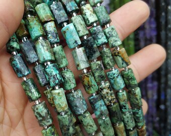 30cs/str-Natural African Turquoise HEXAGON tube Beads,7x11mm tube beads,stone tube beads