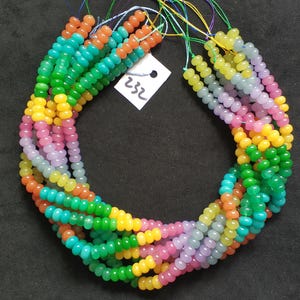 Not Necklace,#232 41cm(16.14 inches)/strand 5x8mm colored jade rondelles beads,rainbow,multi colors,mixed yellow,pink,blue,violet,green