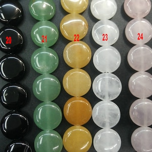Stone Round Coin Beads,16mm Round Disc beads- sodalite,blue sand,yellow jade,red agate,blue turquoise,gold sand,white stone -24pcs/strand