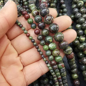 Natural Dragon Blood round beads,4mm,6mm,8mm,10mm,12mm Red Green stone ball beads