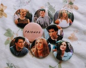 friends 1.25 quot buttons badges pins set tv rachel green jennifer aniston joey chandler ross phoebe monica geller netflix