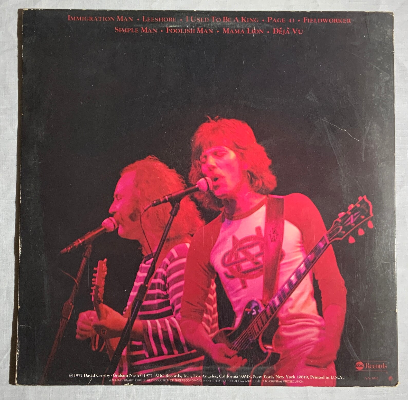 CrosbyNash Live Vinyl US Pressing 1977 Etsy