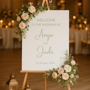 Modern Minimalist Wedding Welcome Sign: Personalized Printable, 6 colours available (A1/A2 Digital Download)