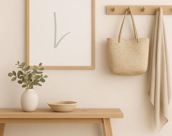 Impresión de la letra L en verde salvia: Decoración minimalista para habitación infantil (descarga digital)
