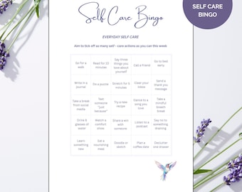 Self-Care Bingo Printable: Mental Wellness Challenge (PDF Download A4 Size)