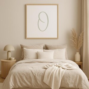 Sage Green Letter O Print: Minimalist Nursery Initial (Digital Download A4 A3 8x10in PDF) image 1