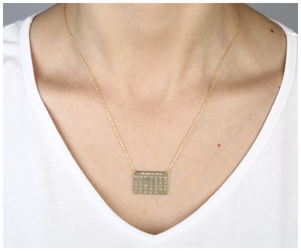 Custom Calendar Necklace / Personalized Special Day Necklace / Etsy