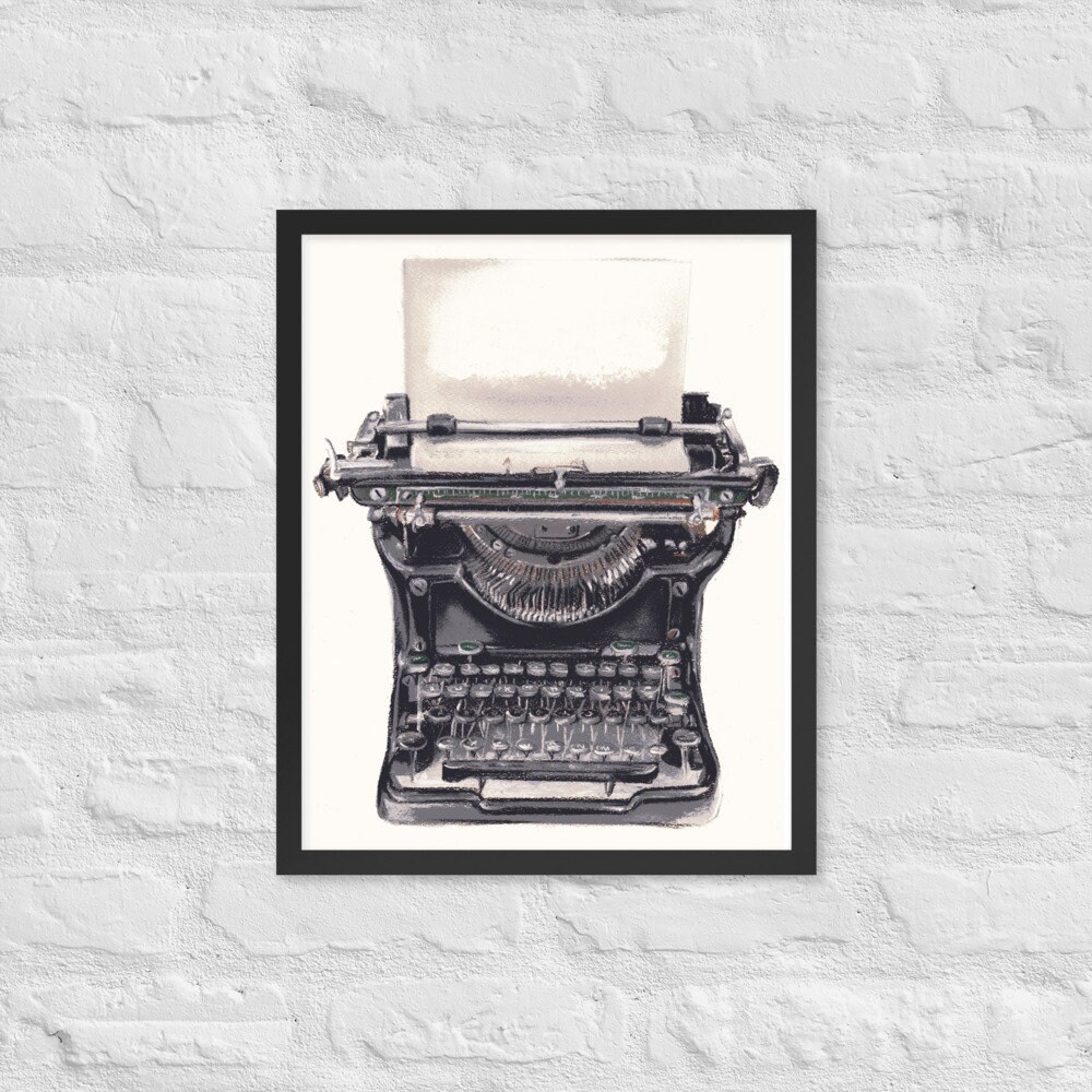 Personalized Vintage Typewriter Poster Canvas Art Home Etsy