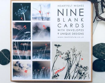 Box of 9 Small Cards - Heartfelt Wishes Collection