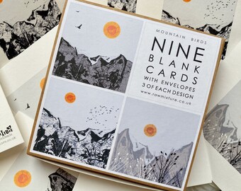 Box of 9 Small Cards - Mountain Birds Collection