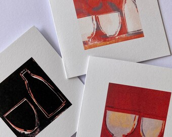 Screenprint Vessel Card: Handmade Square Card for Ceramics Lovers