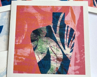 Jars and Pots Art Card: Ceramics & Vases, Square Print by Mary Thorp