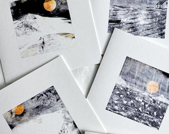 Winter Landscape Art Card: Snowy Mountain Scene by Mary Thorp
