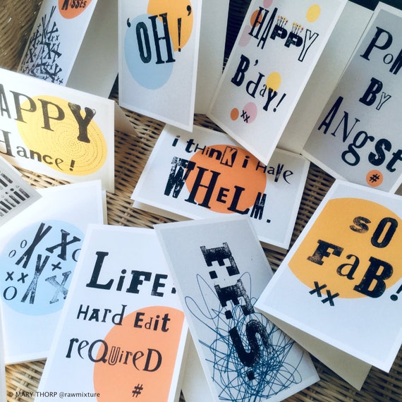 Individual A6 blank cards, MIXED MESSAGES Collection