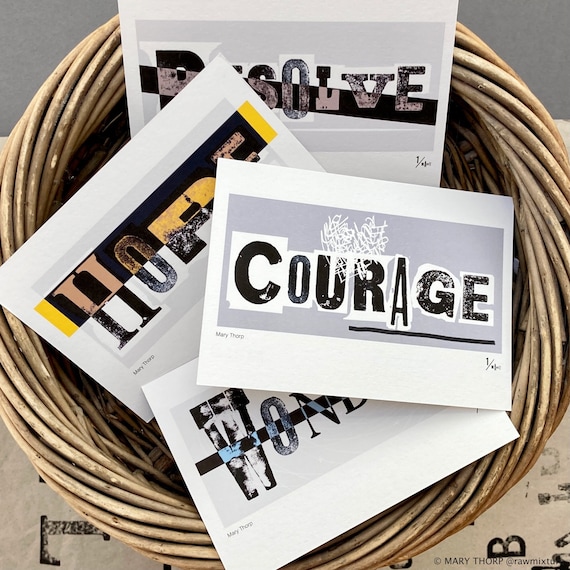 Typography Postcards 2.50 each - choose individually