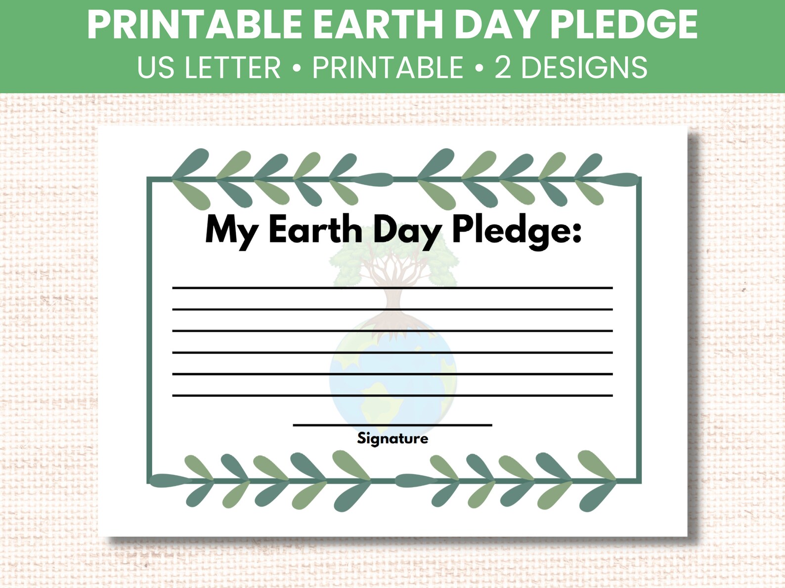 Printable Earth Day Pledge Earth Day Activity Earth Day Promis - Etsy