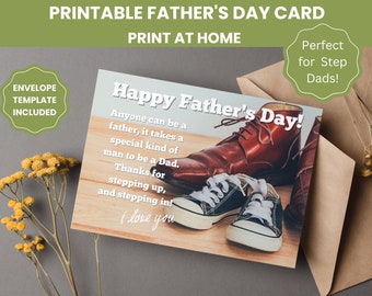 Father's Day Card  For Step Dad Print at Home | Show your appreciation