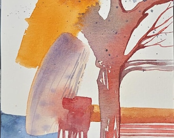 Emergence, Abstract watercolor painting