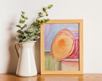 Golden Echo, Abstract water color painting