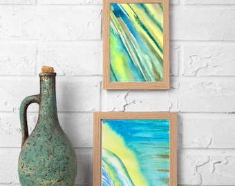 Echoes of Water and Light / Abstract watercolor