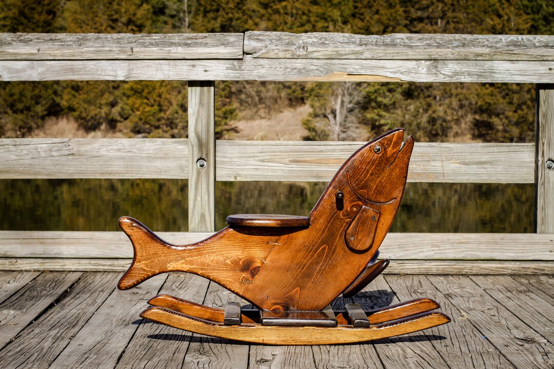 Solid Wood Rocking Fish - Etsy