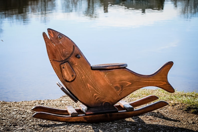 Solid Wood Rocking Fish | Etsy
