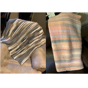 Crochet Pattern: Rib Stitch Throw Blanket (Crochet Throw Blanket, Crochet Blanket, Crochet Blanket Pattern, Rib Stitch Blanket)